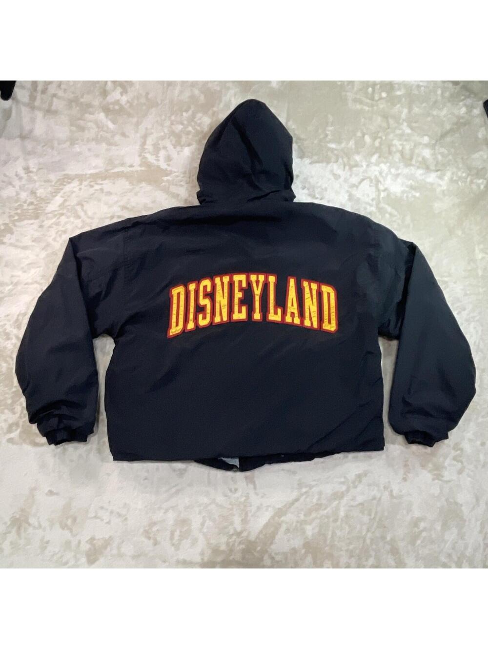 Rare Vintage Disneyland Reversible Jacket 90s Y2K Black/Gray Hoodie Size S